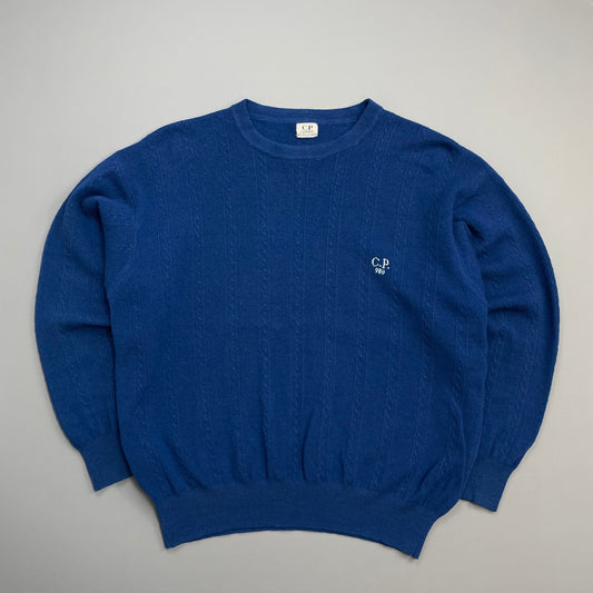 C.P. Company Blue 1989 Ideas from Massimo Osti Wool Cable Knit Jumper