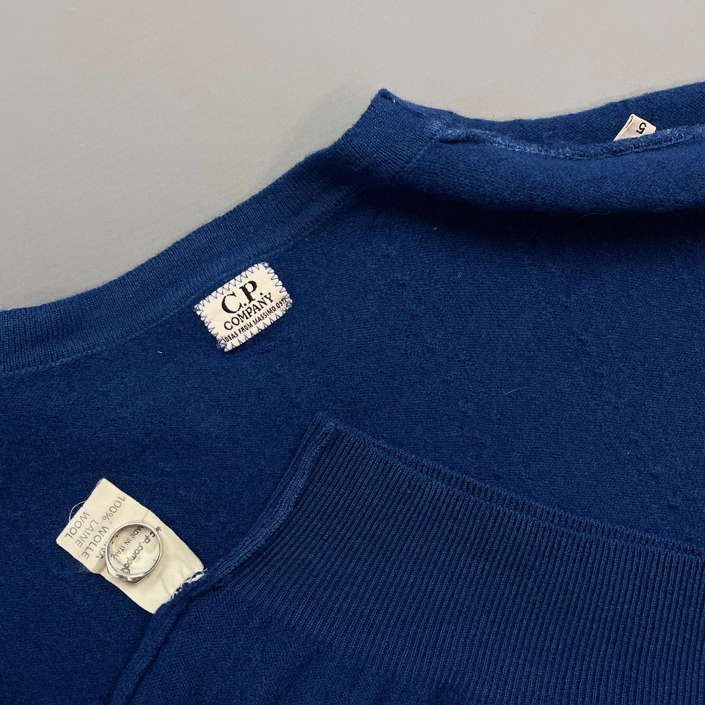 C.P. Company Blue 1989 Ideas from Massimo Osti Wool Cable Knit Jumper