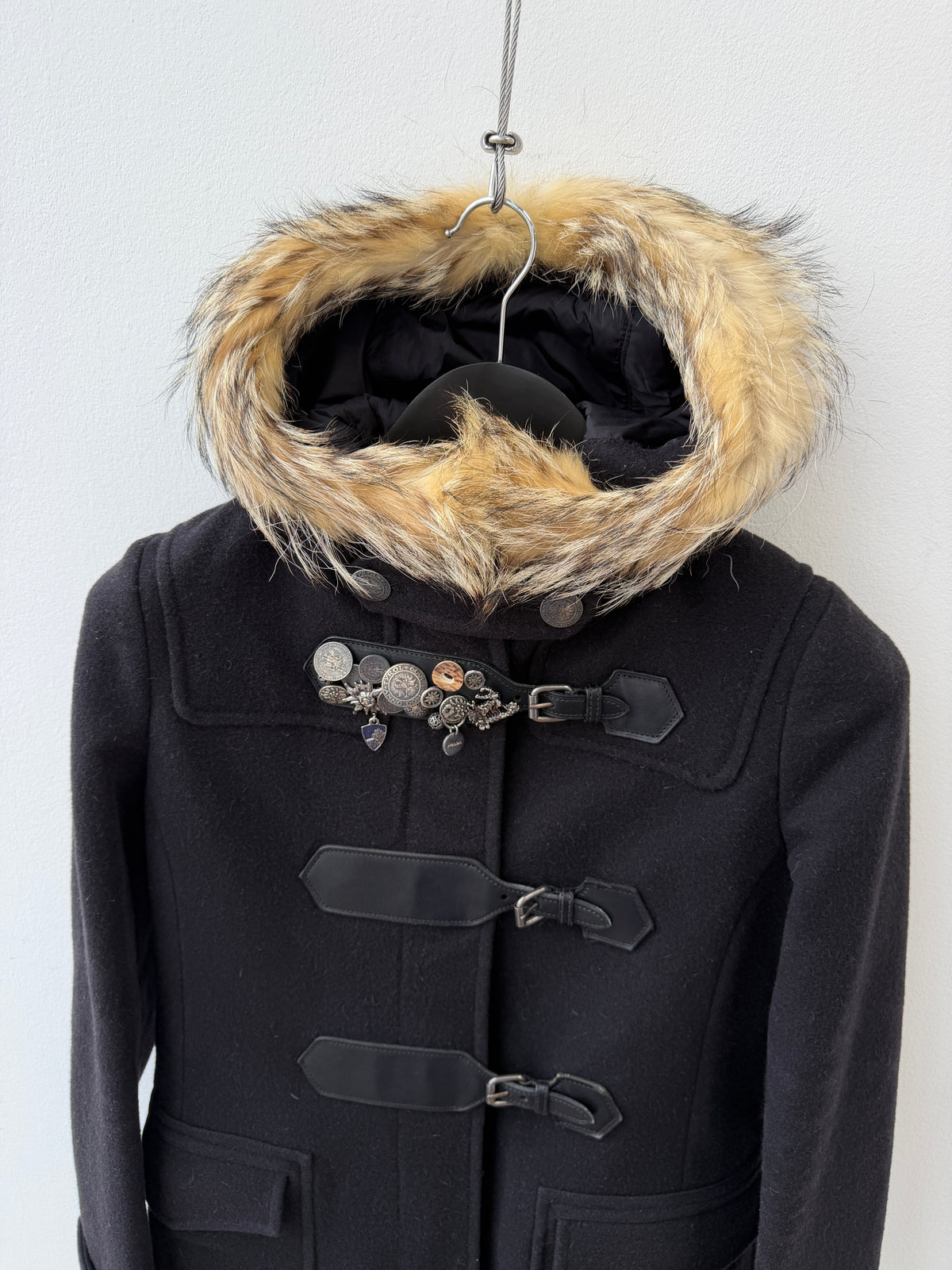 Prada FW06 Lana Wool & Alpaca Overcoat with Chilean Fox-Fur Hood