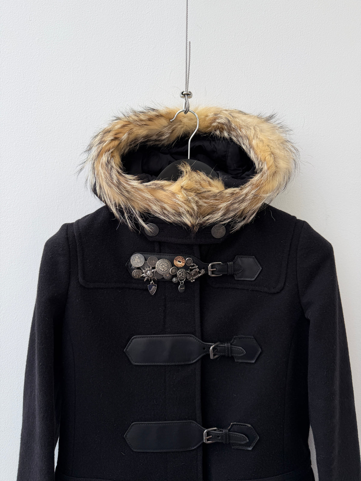 Prada FW06 Lana Wool & Alpaca Overcoat with Chilean Fox-Fur Hood