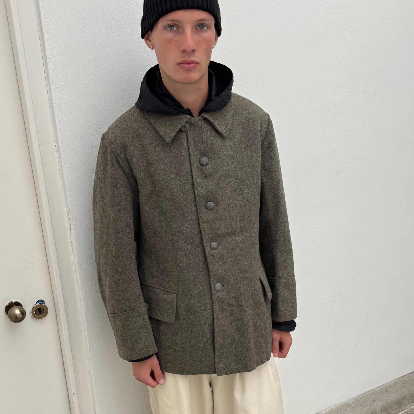 Vintage Swedish Military Grey 1942 WW2 Wool Jacket