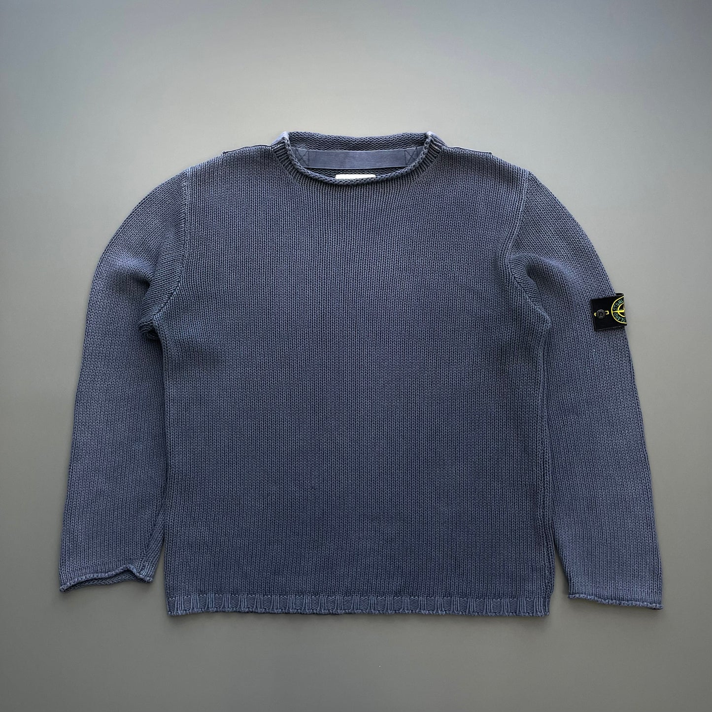 Stone Island Grey SS02 Shoulder Seam Heavyweight Knit Jumper
