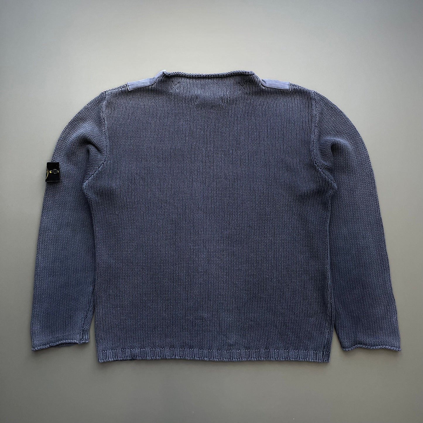 Stone Island Grey SS02 Shoulder Seam Heavyweight Knit Jumper