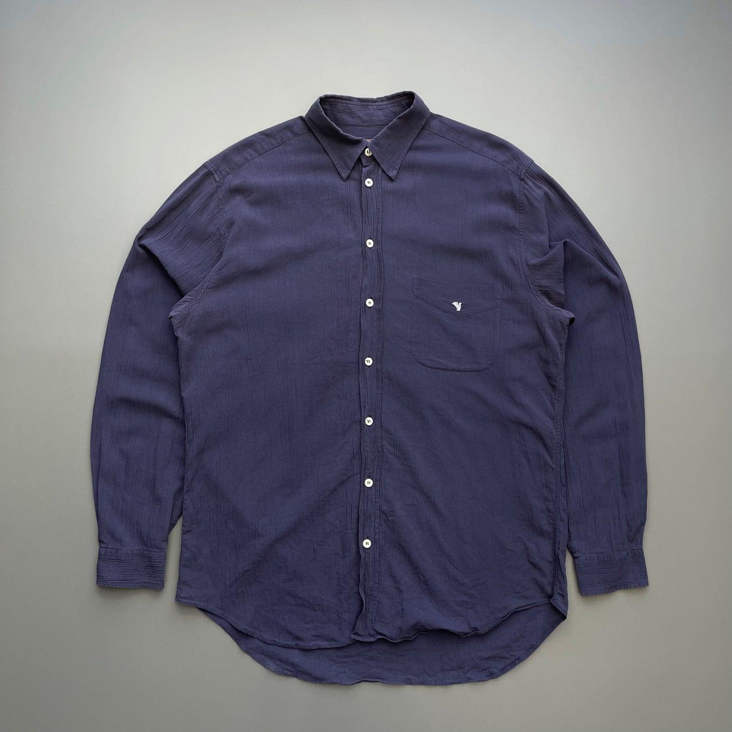 Emporio Armani Navy Purple 80s Classi Half Eagle Shirt
