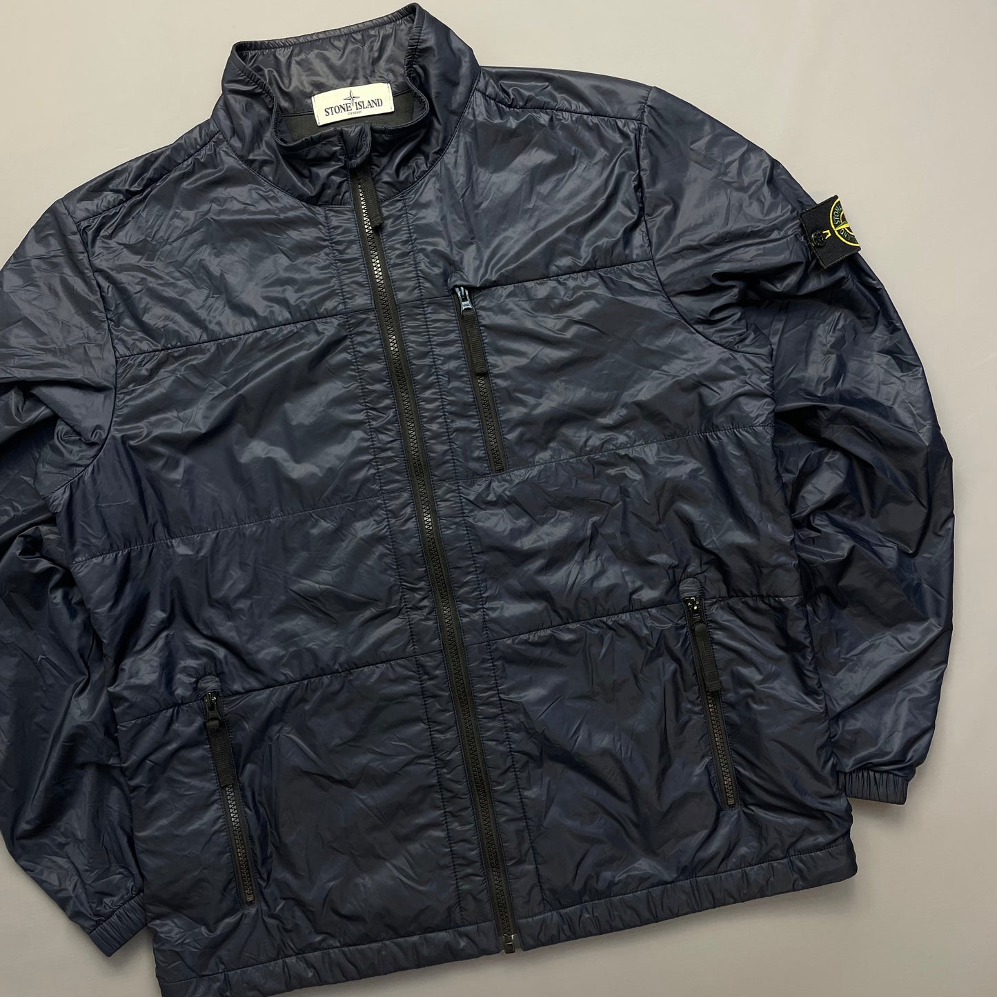 Stone Island Navy SS12 Micro Rip Stop 7 Den / Quilted Jacket