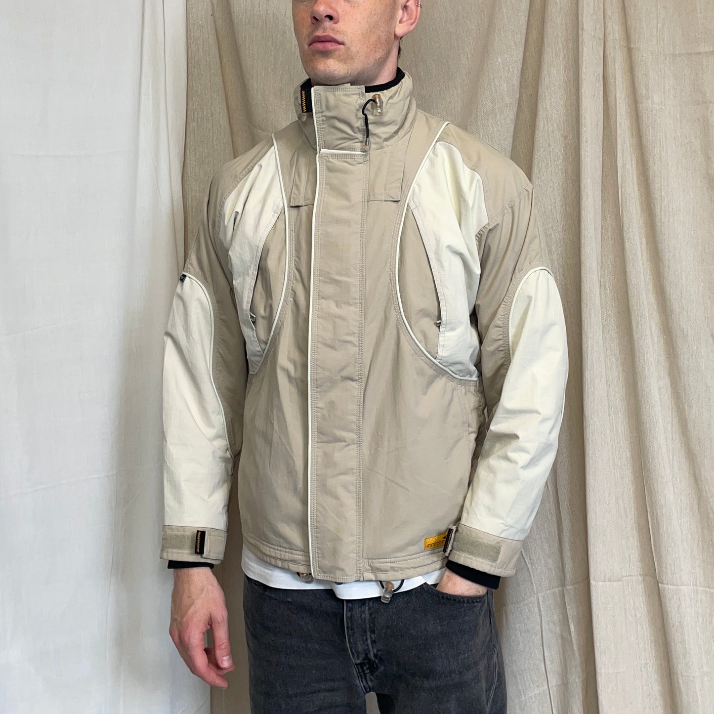 Oakley Software Beige & Cream 00s Multi-Pocket Technical Ski Jacket