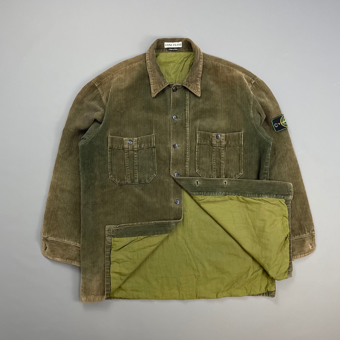 Stone Island Brown AW95 Jumbo Cord Corduroy Green Edge Badge Overshirt Jacket