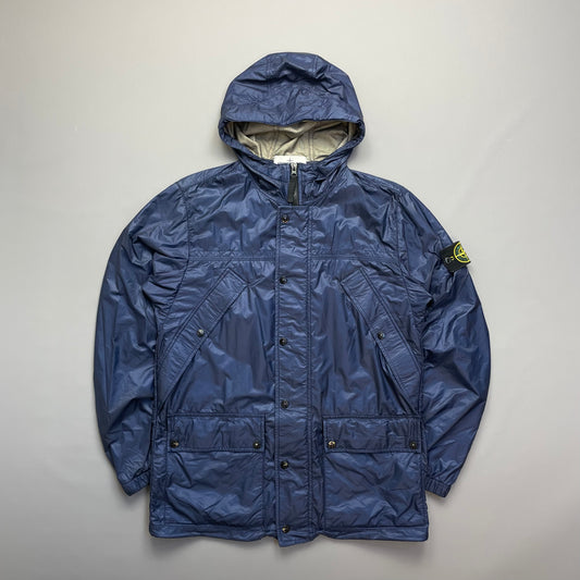 Stone Island Blue SS12 Micro Rip Stop 7 Den / Tyvek Shield Hooded Field Jacket