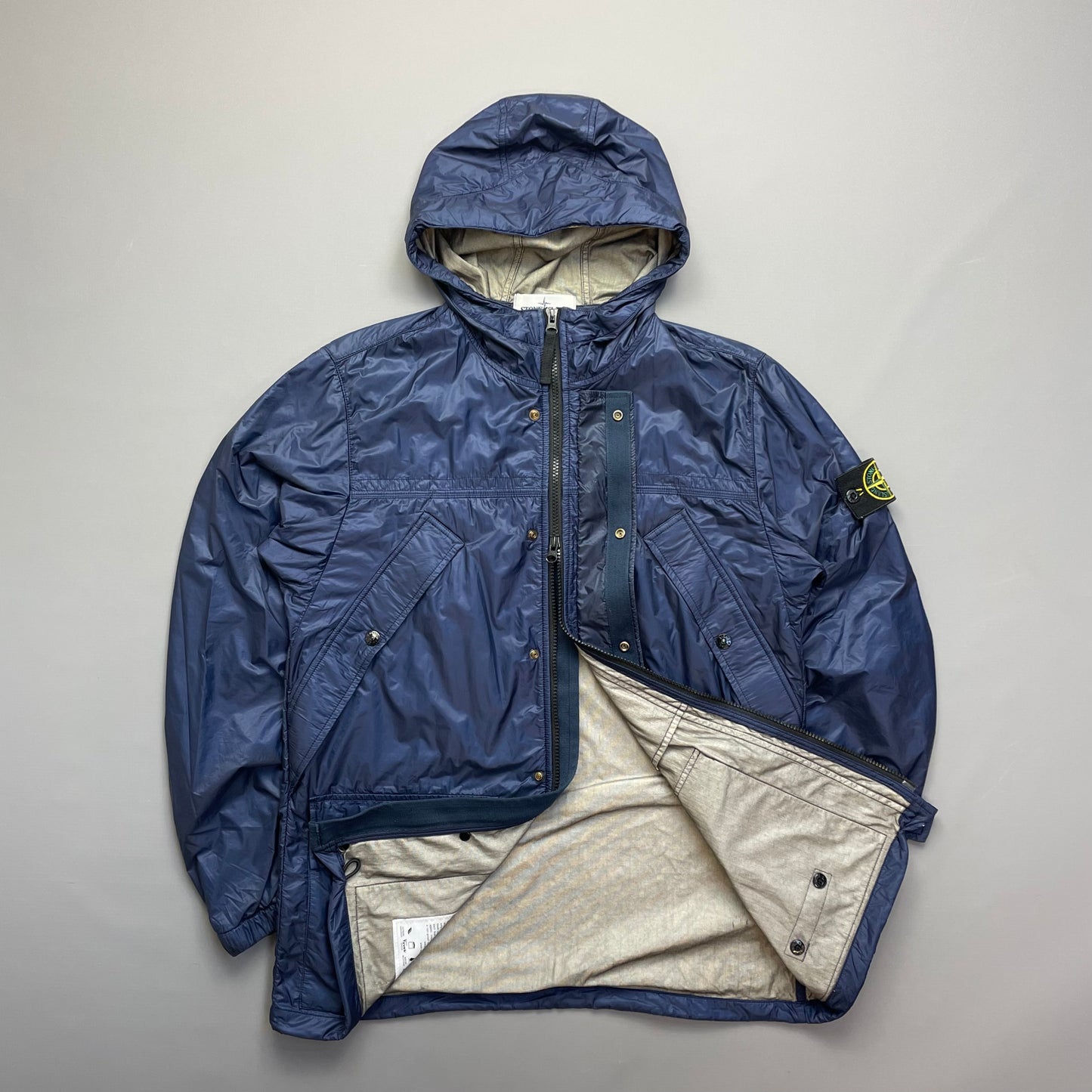 Stone Island Blue SS12 Micro Rip Stop 7 Den / Tyvek Shield Hooded Field Jacket