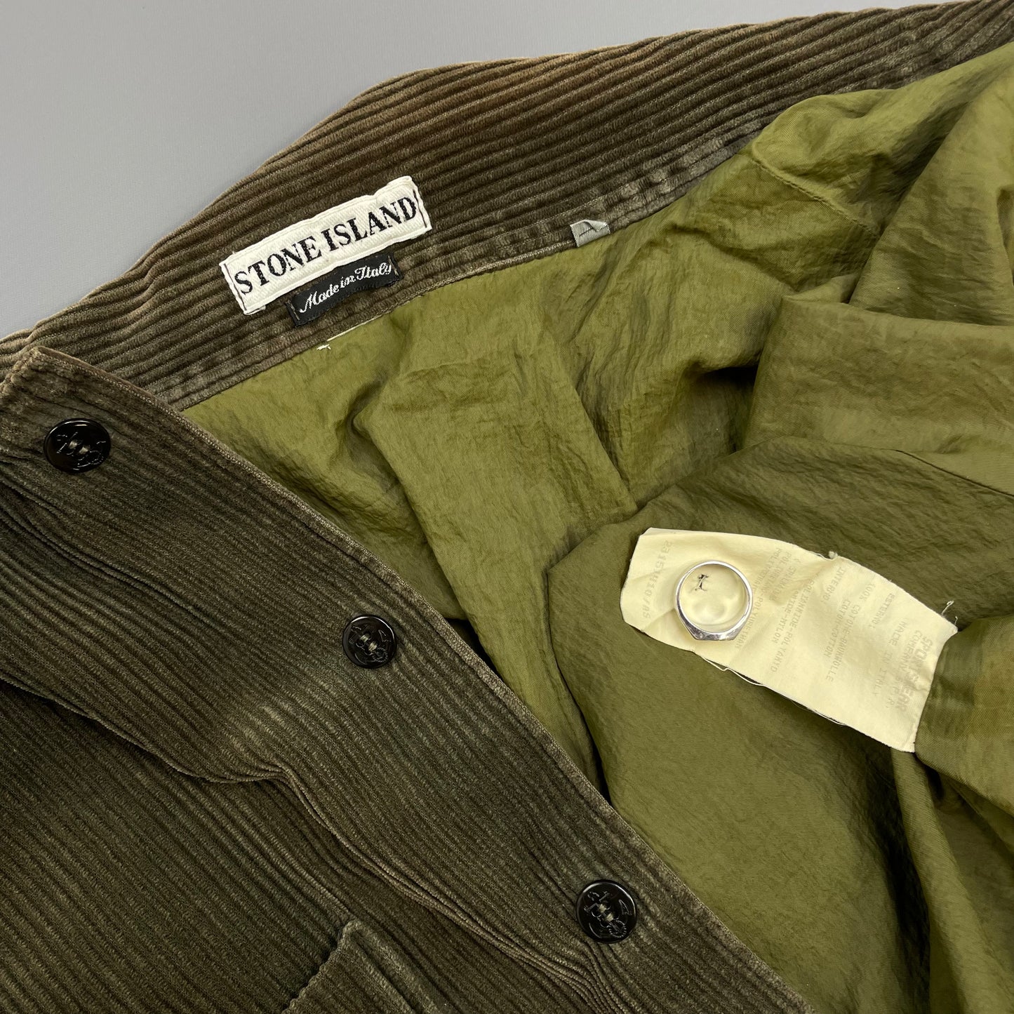 Stone Island Brown AW95 Jumbo Cord Corduroy Green Edge Badge Overshirt Jacket