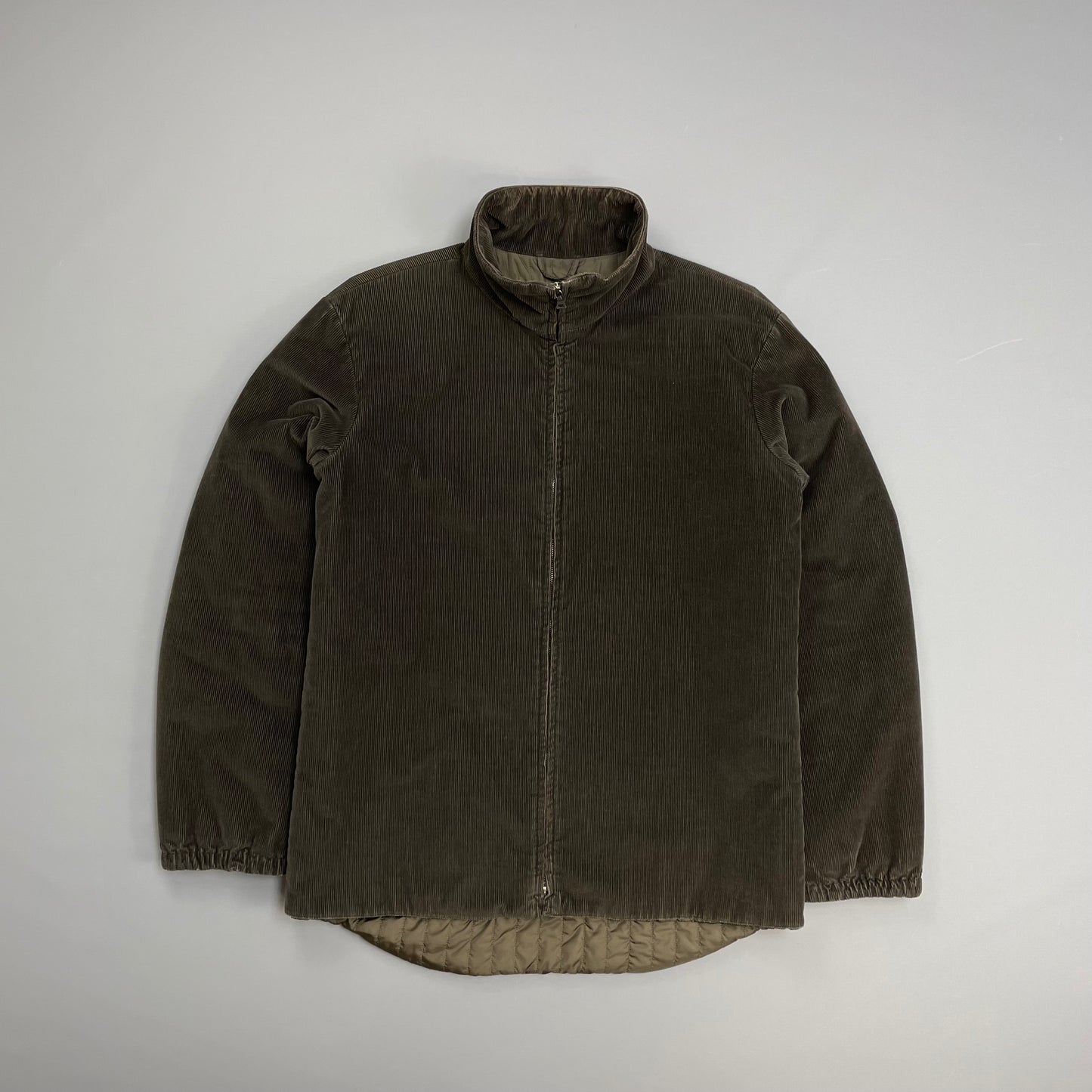 Prada Sport Brown 00s Padded Quilt-Lined Corduroy Jacket