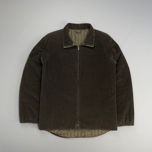 Prada Sport Brown 00s Padded Quilt-Lined Corduroy Jacket