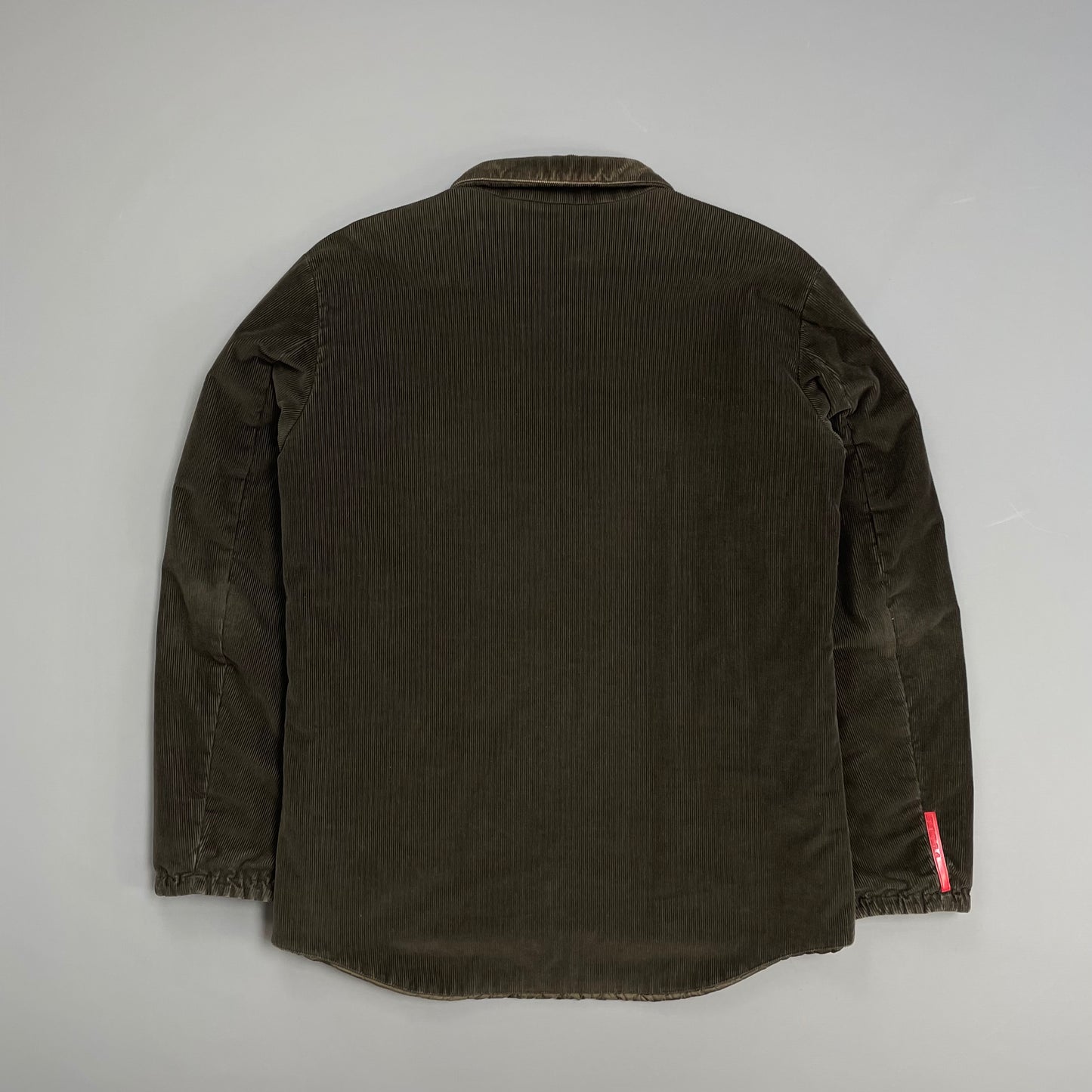 Prada Sport Brown 00s Padded Quilt-Lined Corduroy Jacket