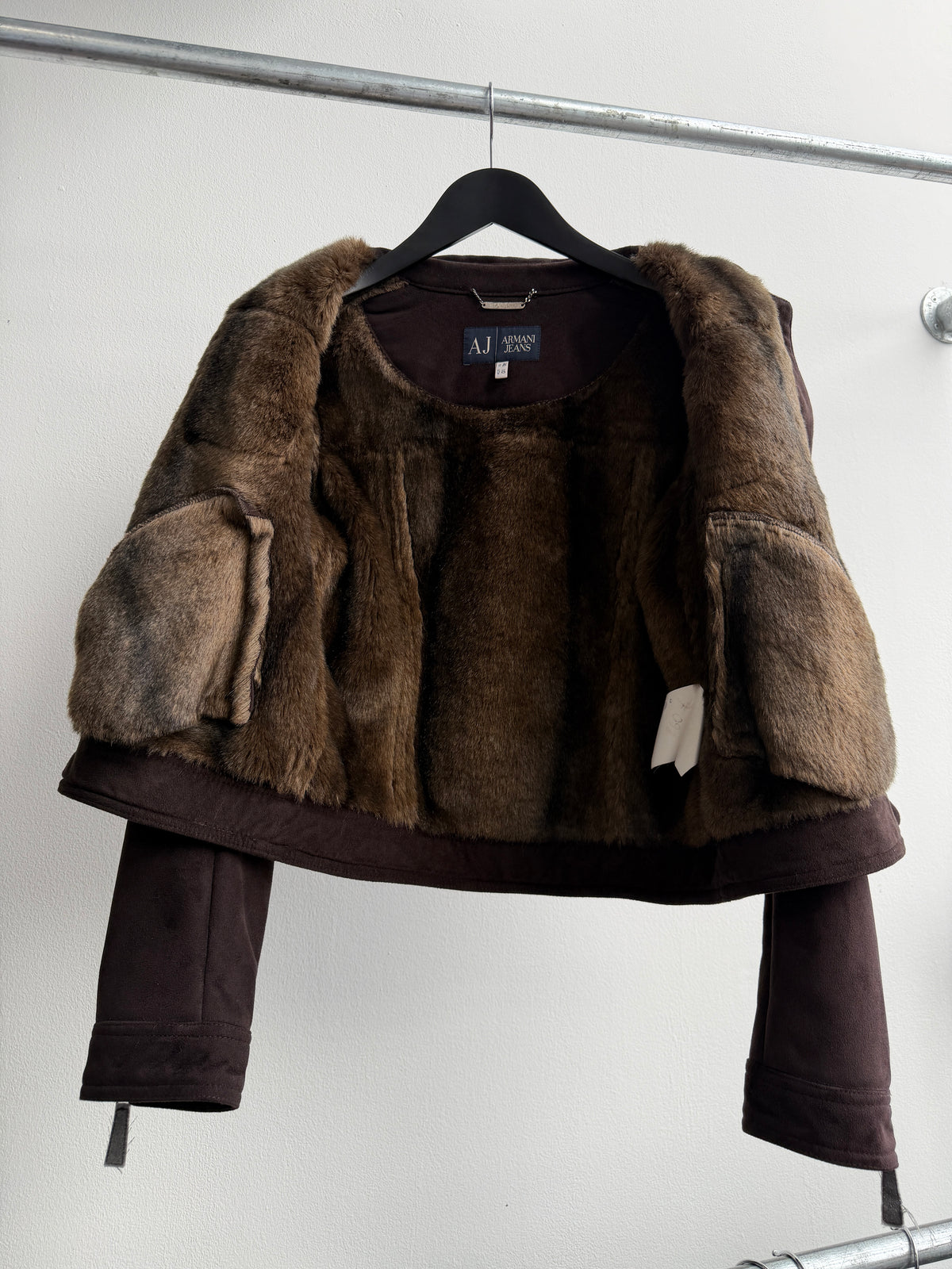 Armani Jeans 00s Vegan Fur & Suede Jacket