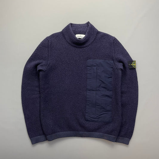 Stone Island AW18 Wool Mock Neck Pocket Jumper