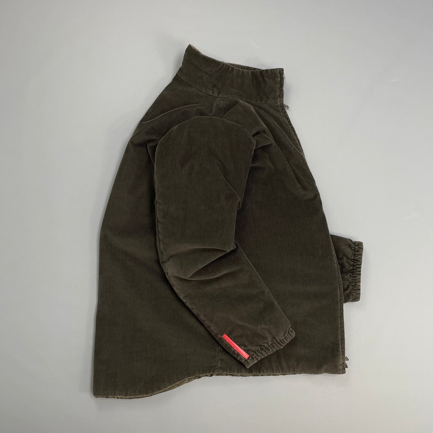 Prada Sport Brown 00s Padded Quilt-Lined Corduroy Jacket