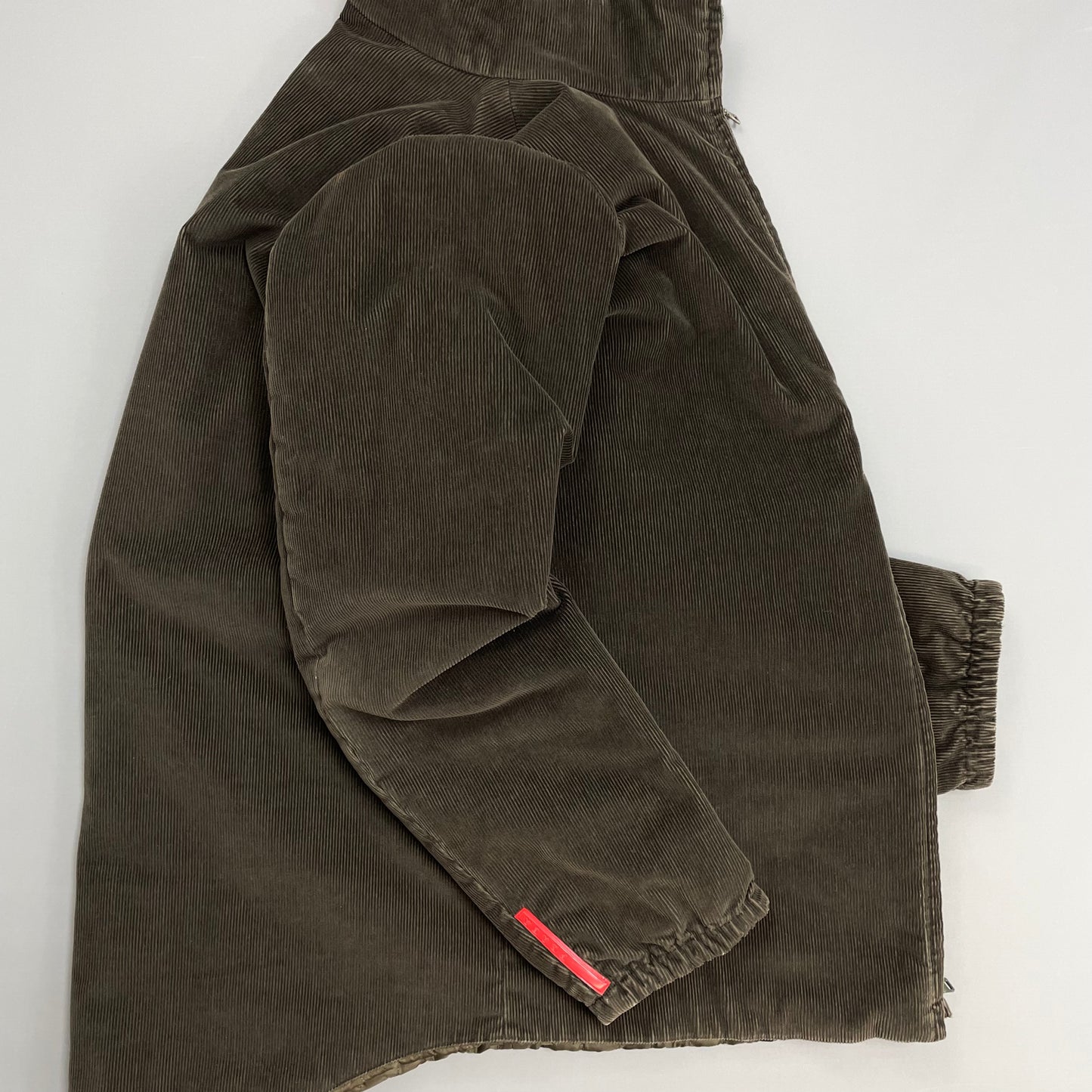 Prada Sport Brown 00s Padded Quilt-Lined Corduroy Jacket
