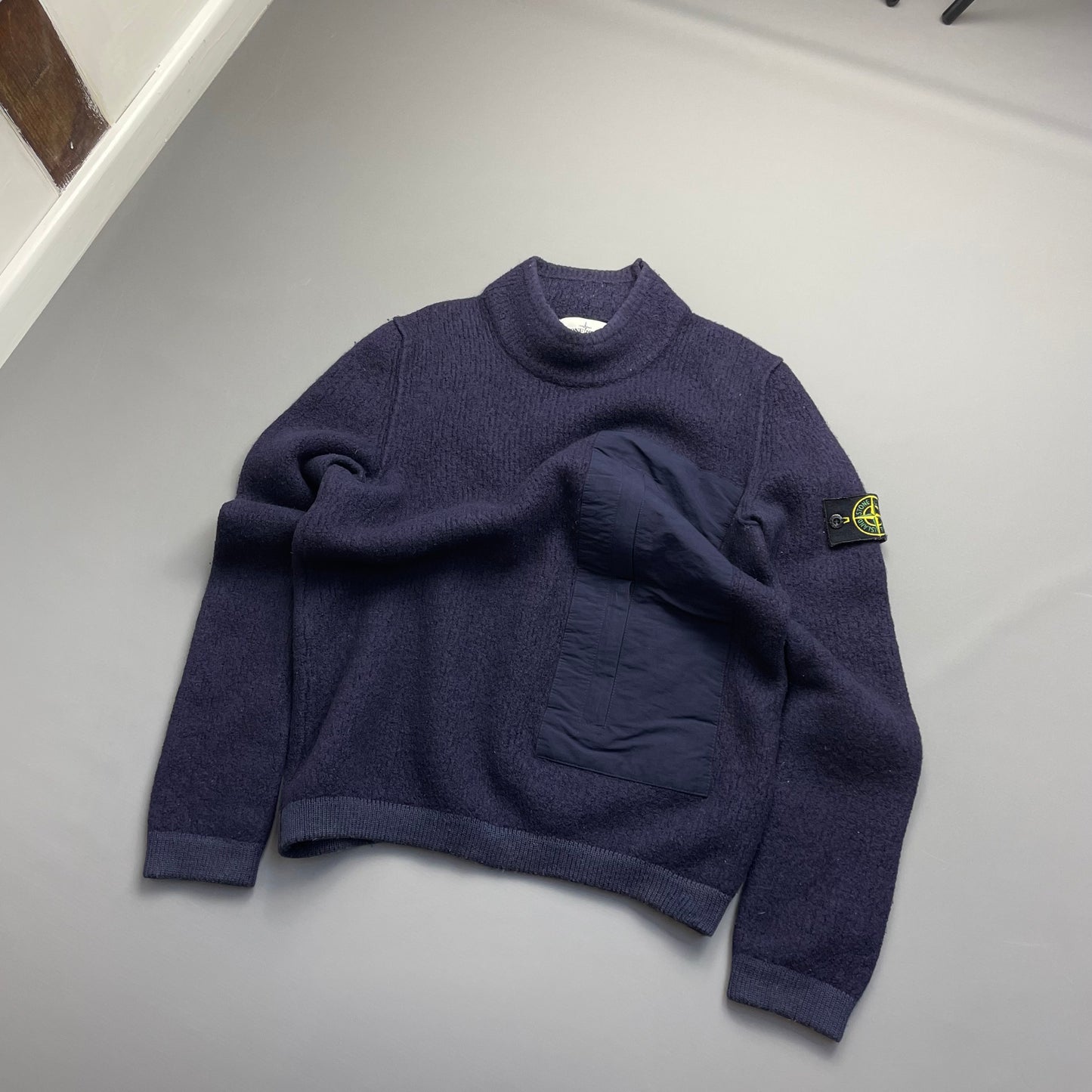 Stone Island AW18 Wool Mock Neck Pocket Jumper