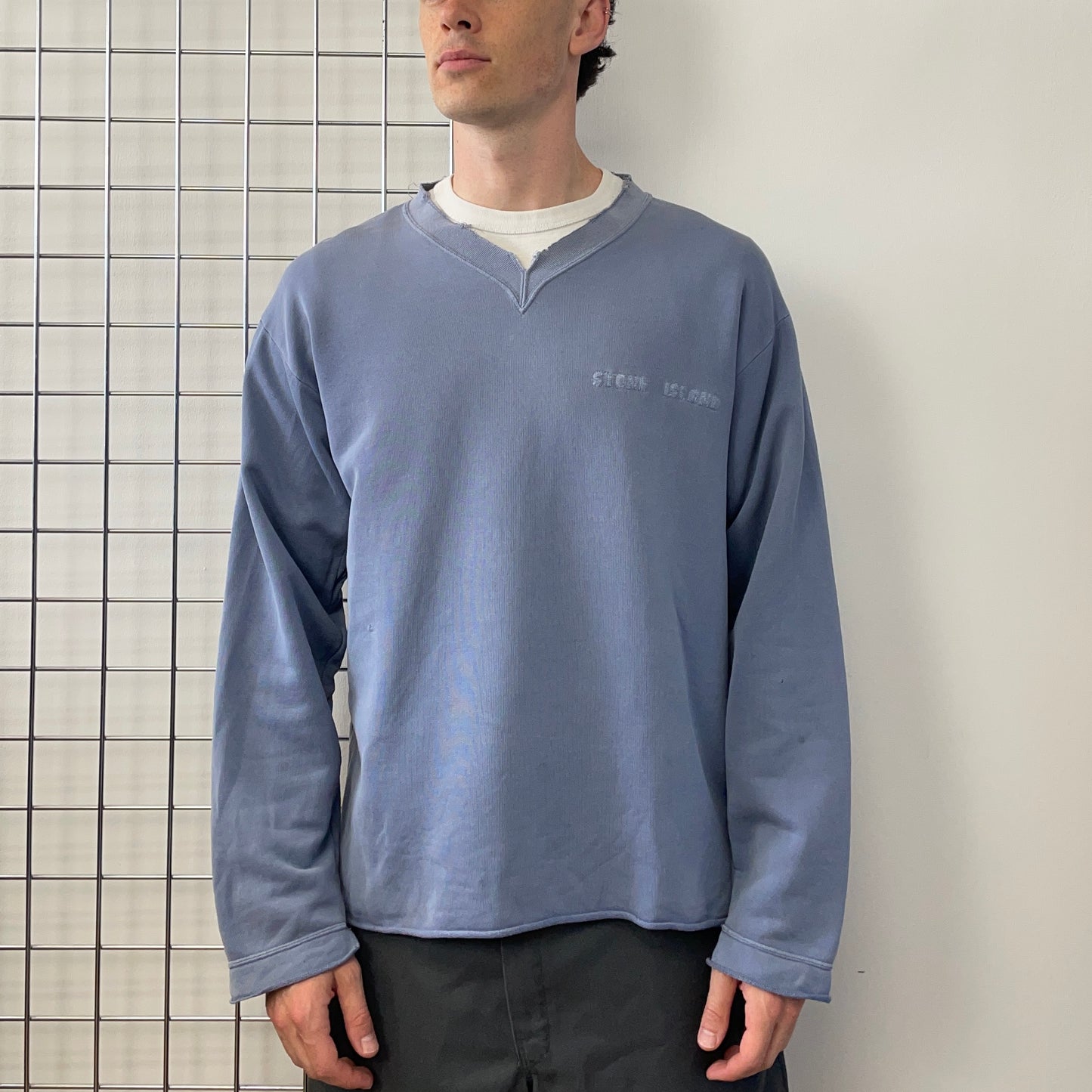 Stone Island Blue 90s Spellout Jumper