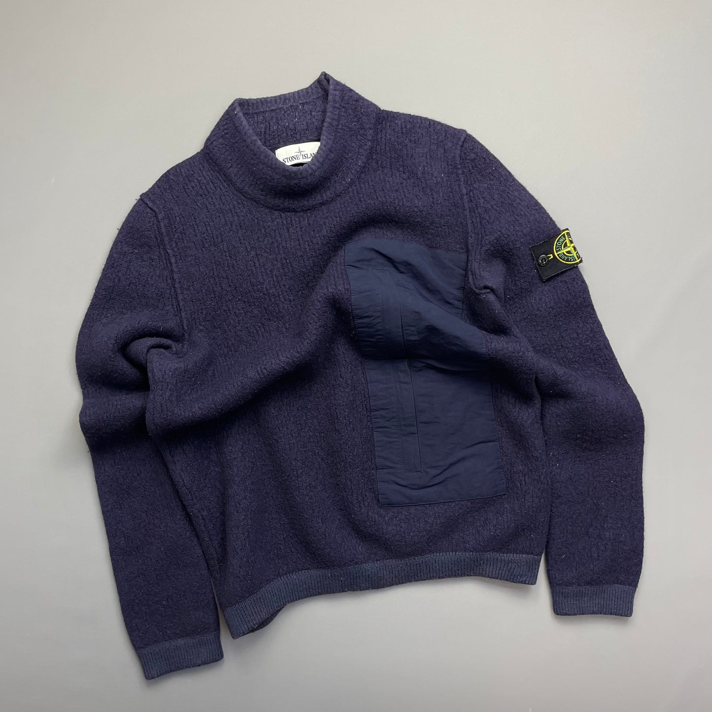 Stone Island AW18 Wool Mock Neck Pocket Jumper