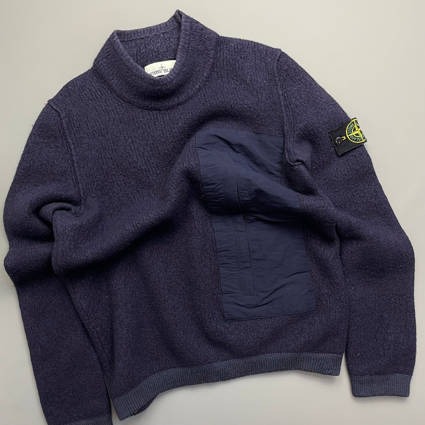 Stone Island AW18 Wool Mock Neck Pocket Jumper