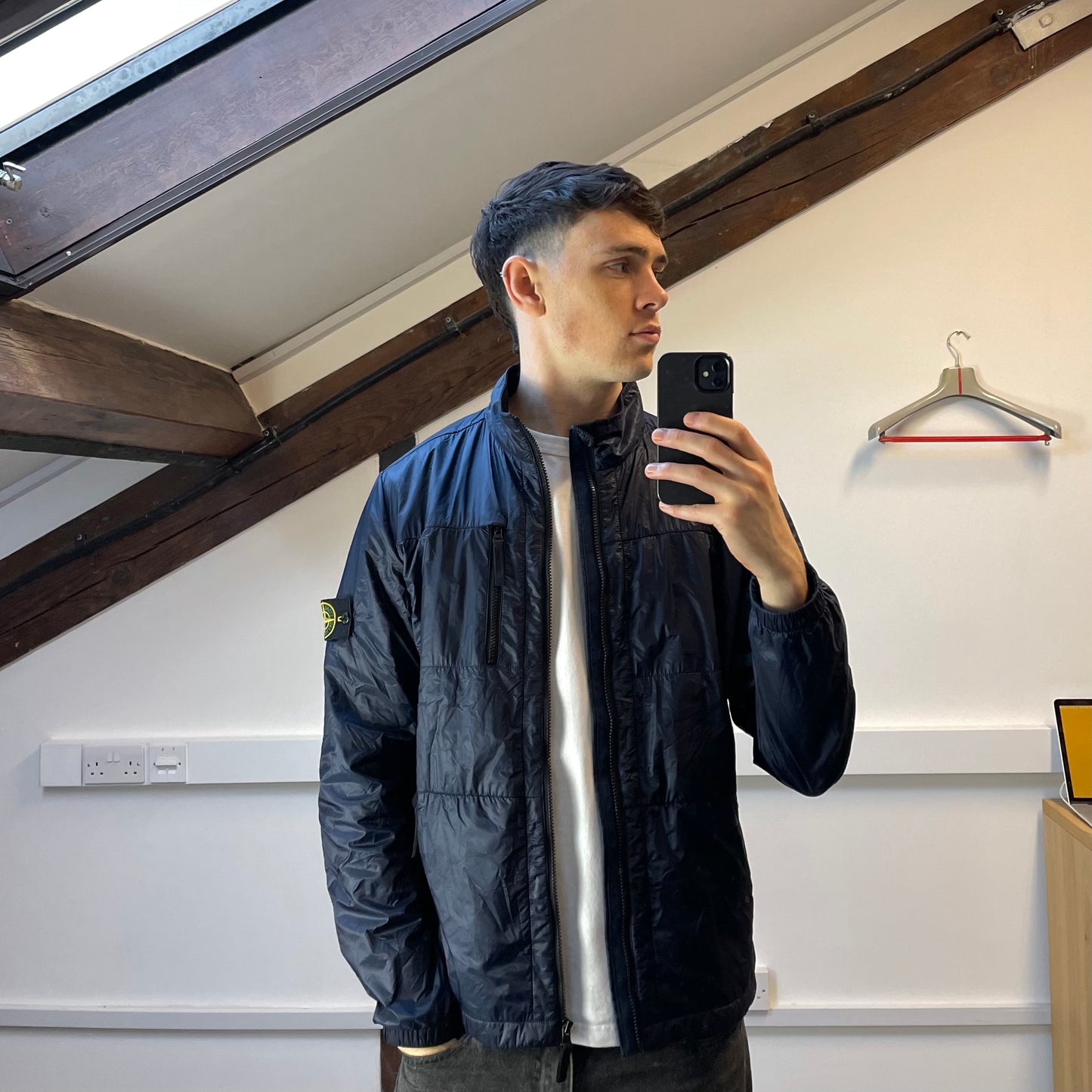 Stone Island Navy SS12 Micro Rip Stop 7 Den / Quilted Jacket