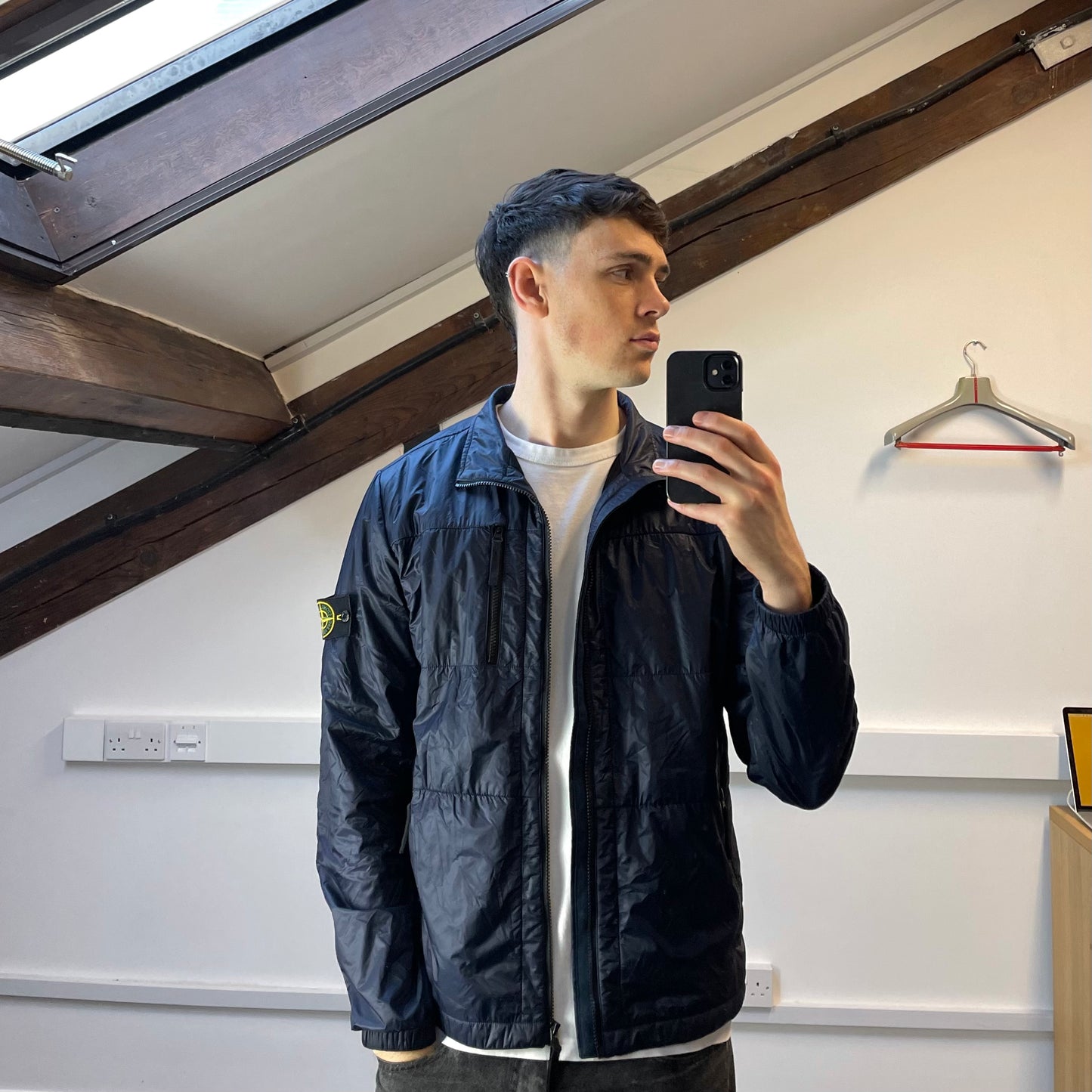 Stone Island Navy SS12 Micro Rip Stop 7 Den / Quilted Jacket