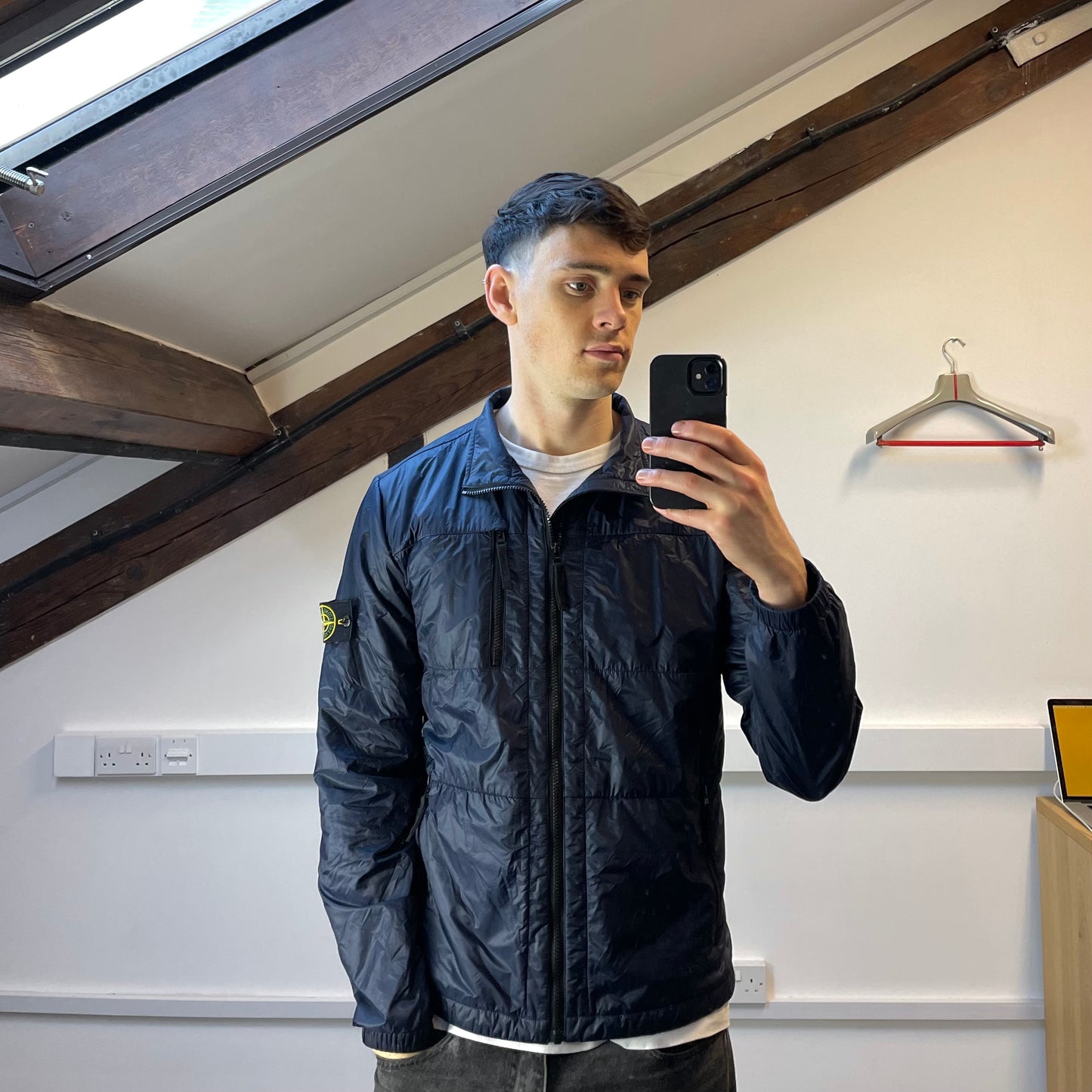 Stone Island Navy SS12 Micro Rip Stop 7 Den / Quilted Jacket