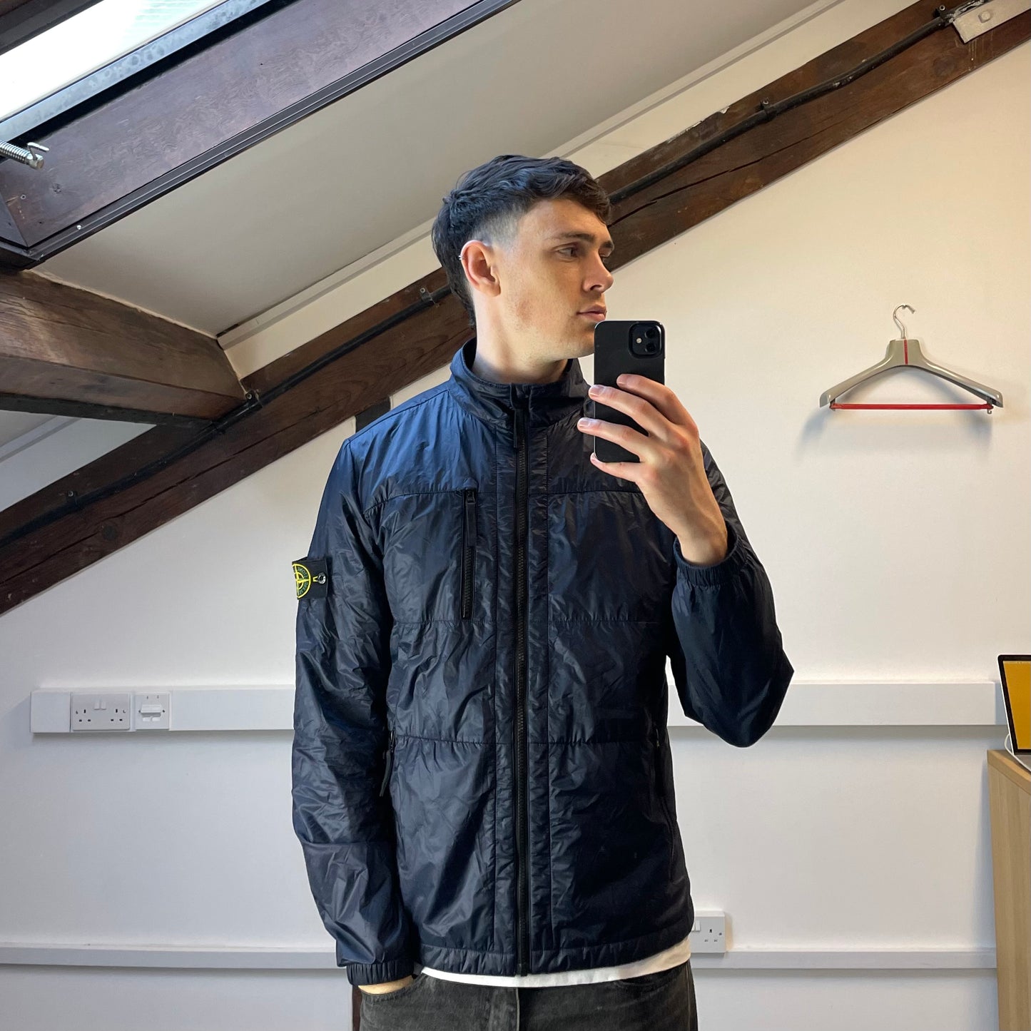 Stone Island Navy SS12 Micro Rip Stop 7 Den / Quilted Jacket