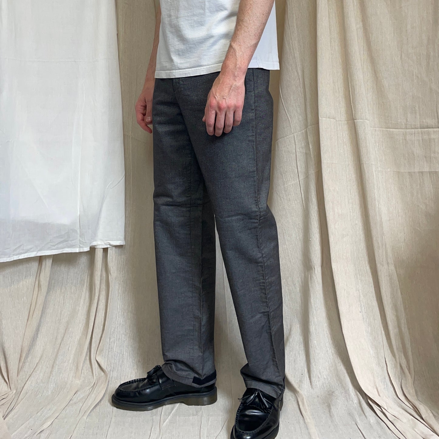 Prada Sport Grey 00s Canvas Cotton Straight Leg Trousers
