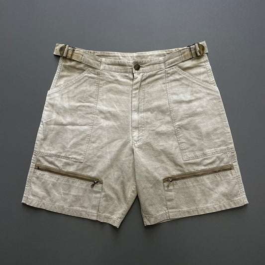 Armani Beige 80s Zip Cargo Shorts