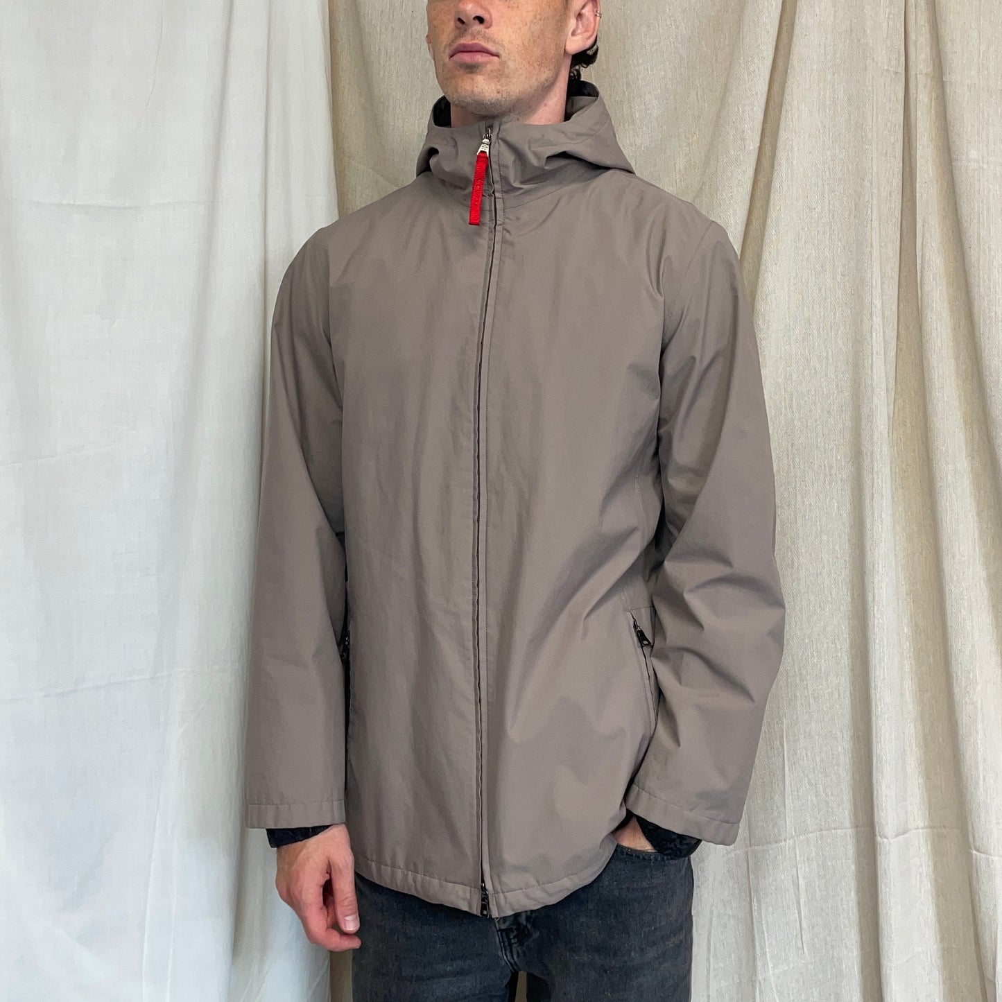 Prada Sport Light Brown 00s Technical Multi-Pocket Goretex Hooded Parka Jacket