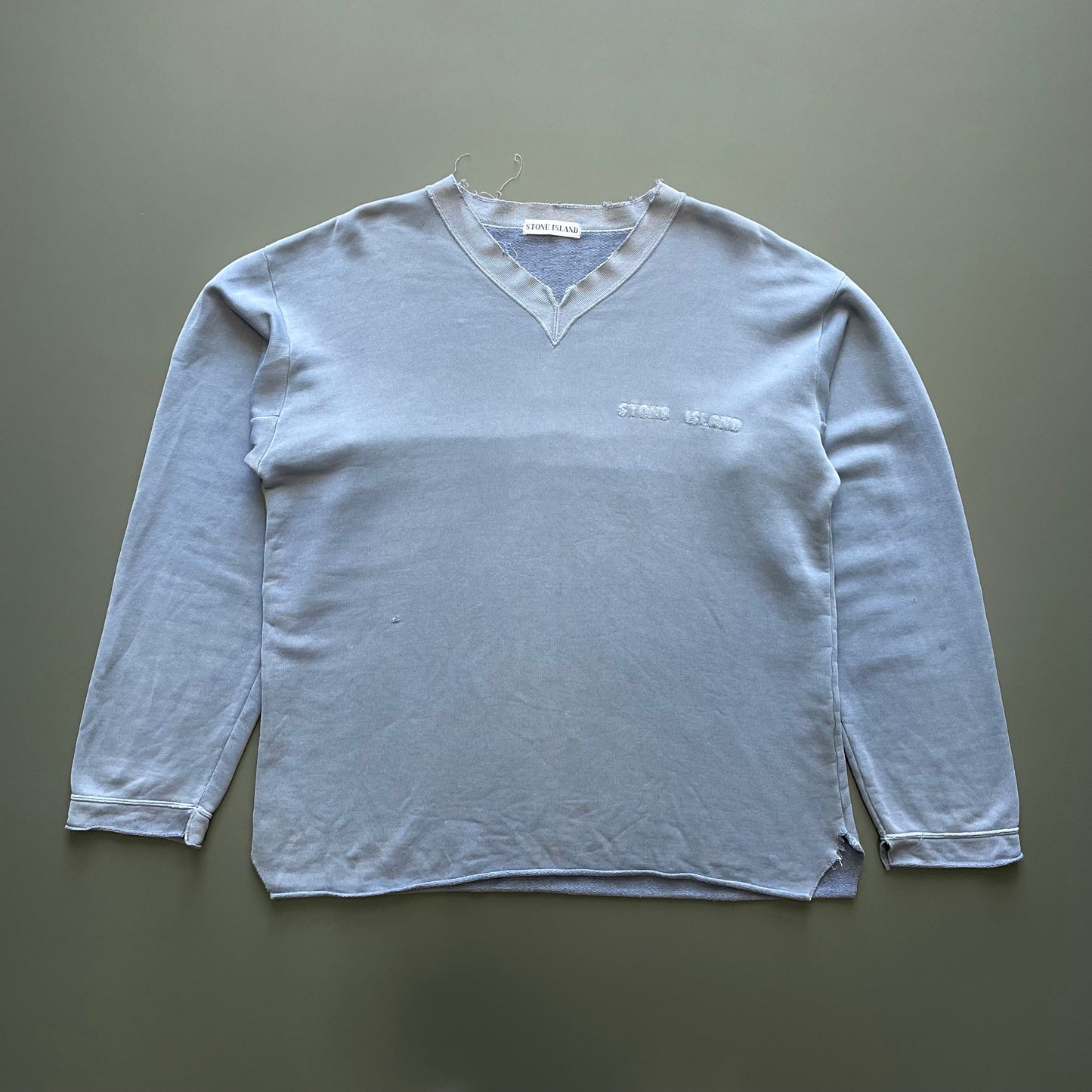 Stone Island Blue 90s Spellout Jumper