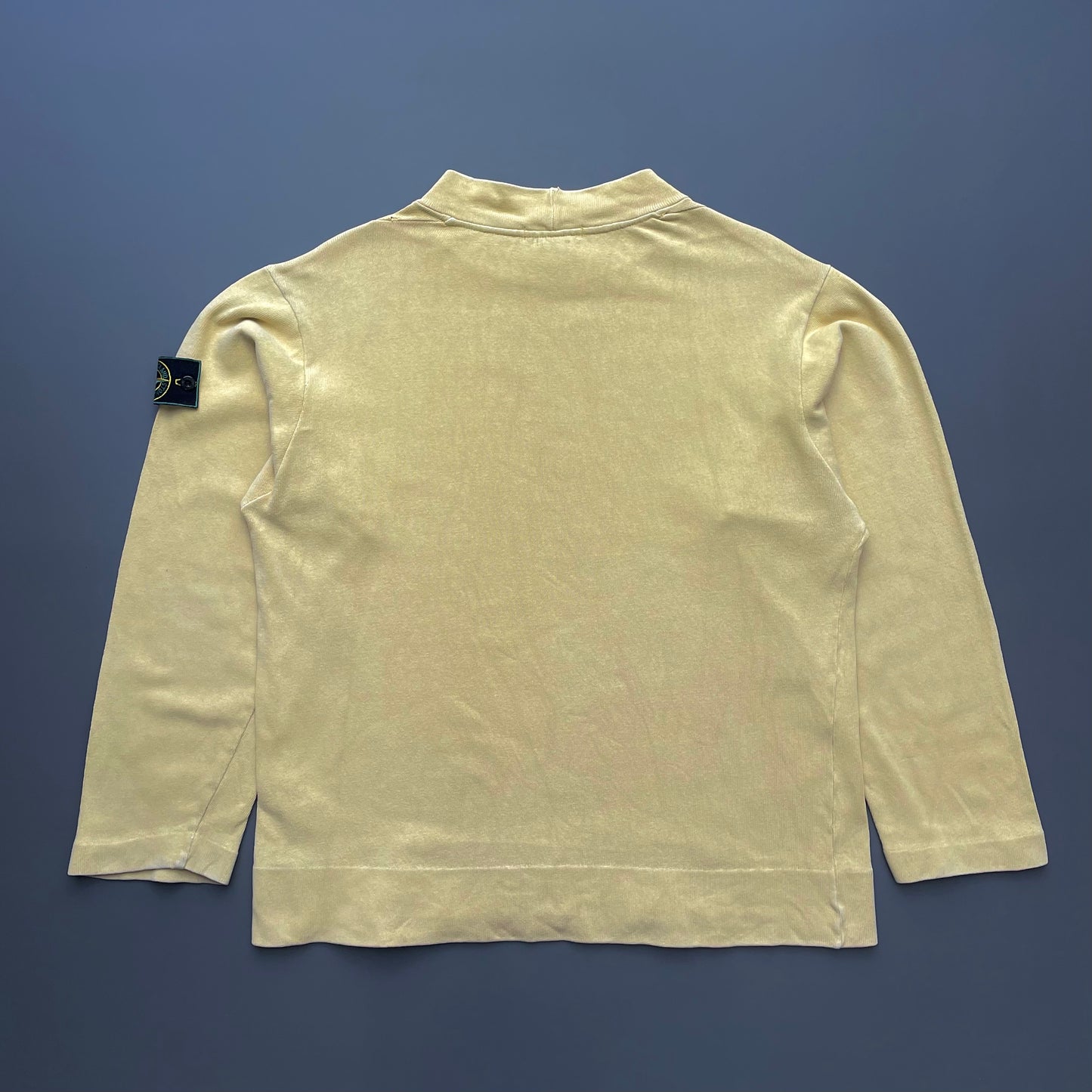 Stone Island Yellow AW97 High-Collar Green Edge Badge Jumper