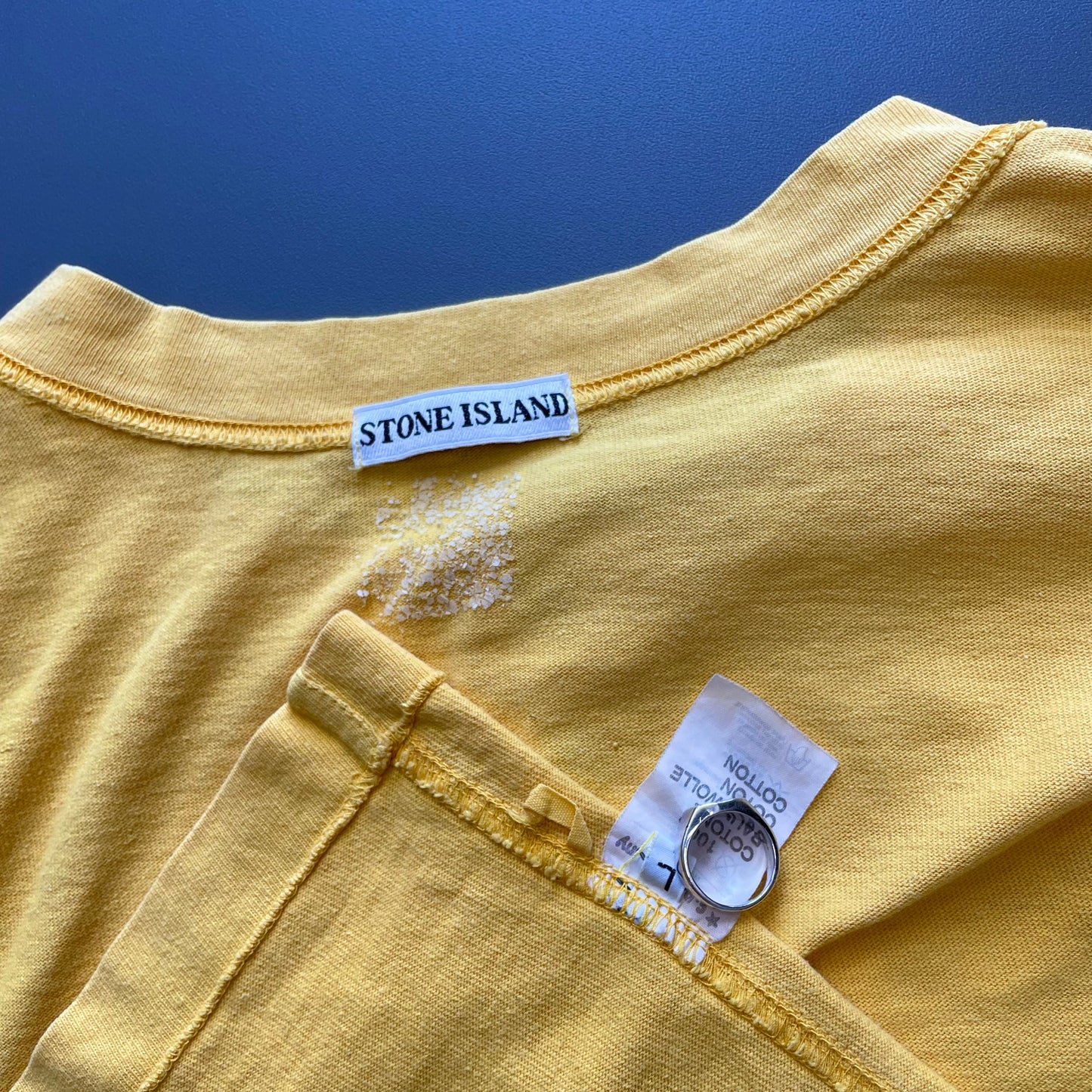 Stone Island Marina Yellow 80s Henley Long Sleeve T-Shirt