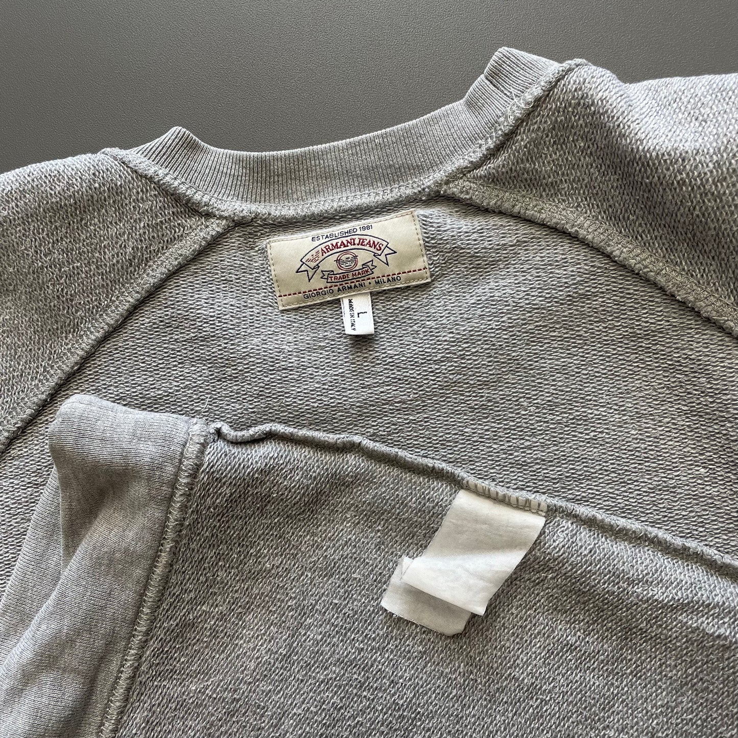 Armani Jeans Grey 90s Raglan Sweatshirt