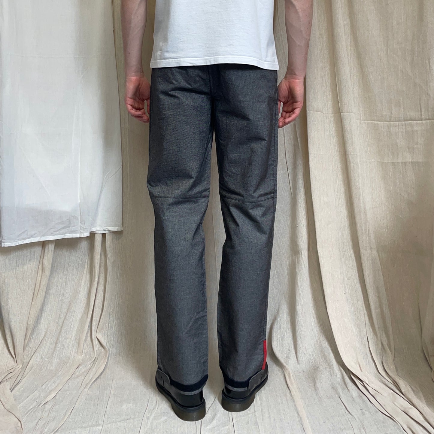 Prada Sport Grey 00s Canvas Cotton Straight Leg Trousers