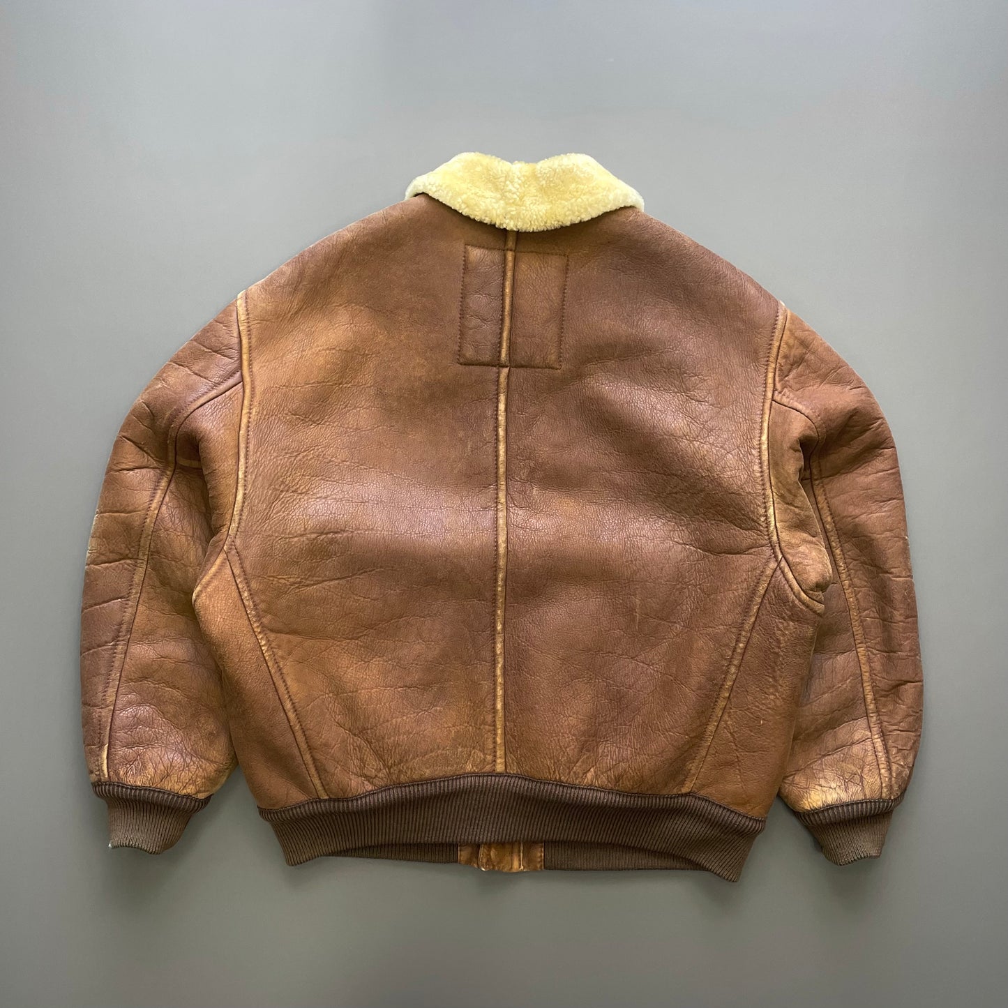 Emporio Armani Brown 80s Shearling Leather Jacket