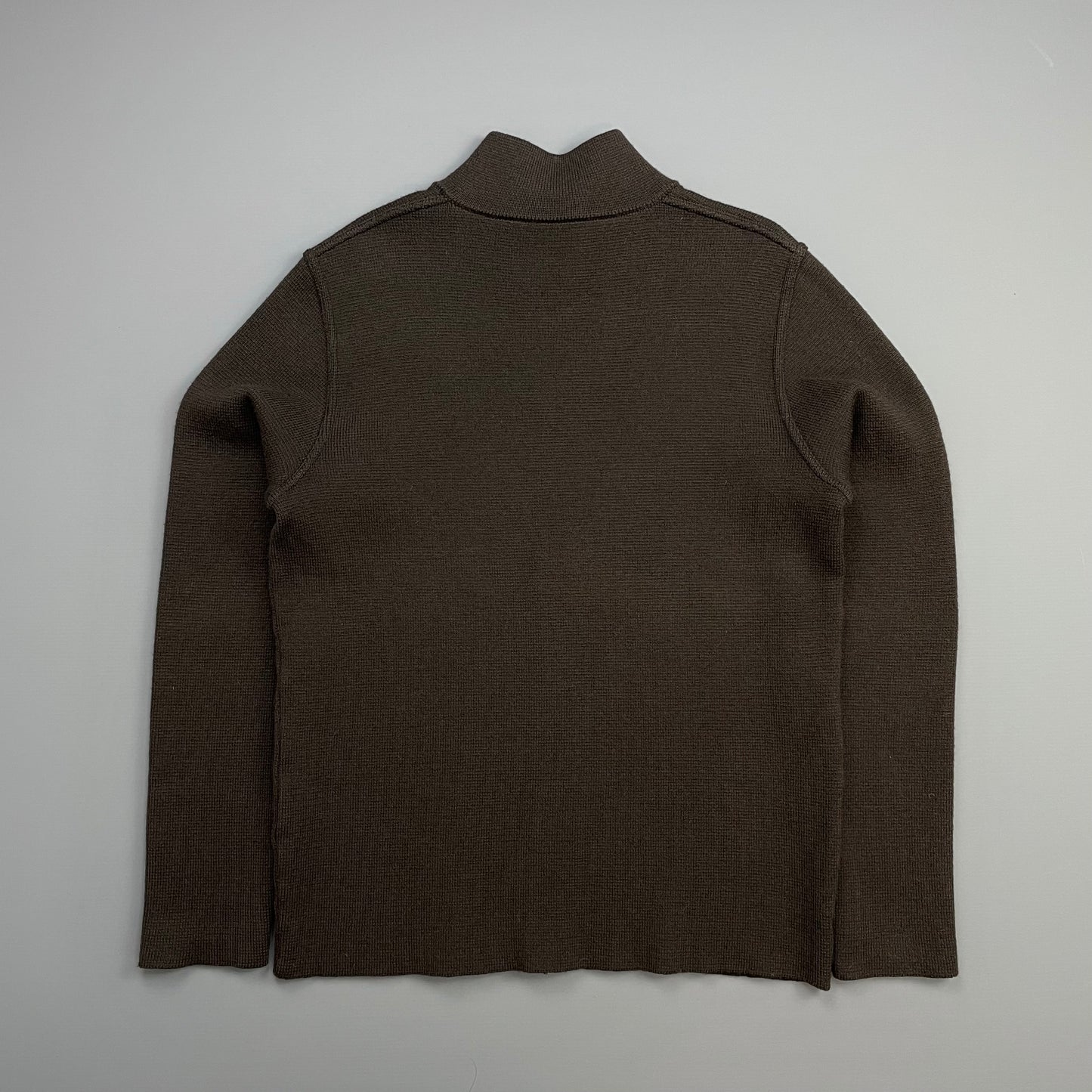 Prada Sport Khaki Brown 00s Zip-Through Wool Knit Cardigan Jacket