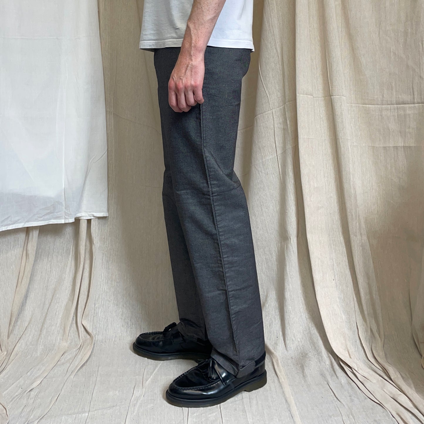 Prada Sport Grey 00s Canvas Cotton Straight Leg Trousers