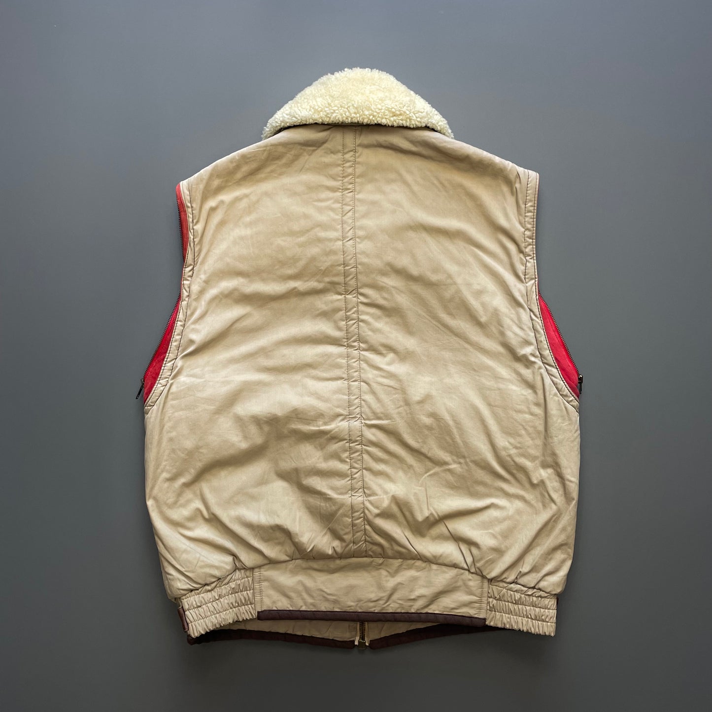 C.P. Company Brown 80s Dutch Police Shearling Leather Gilet