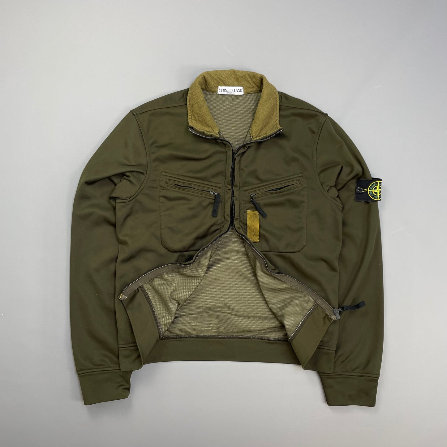 Stone Island Khaki AW07 Nylon Mesh-Lined Track Jacket