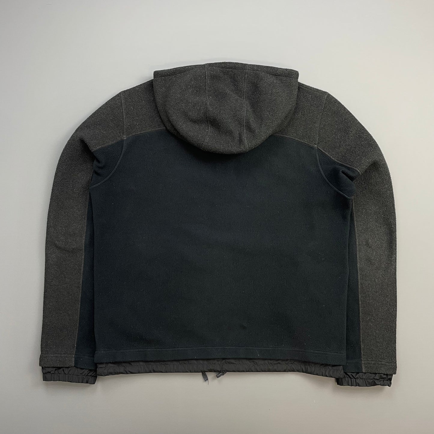 Prada Sport Black & Grey 00s Nylon & Fleece Hooded Jacket