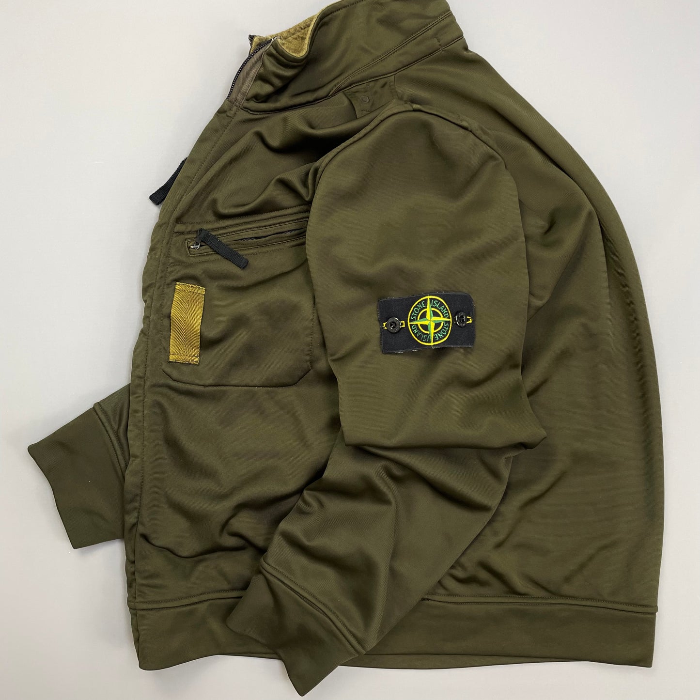 Stone Island Khaki AW07 Nylon Mesh-Lined Track Jacket