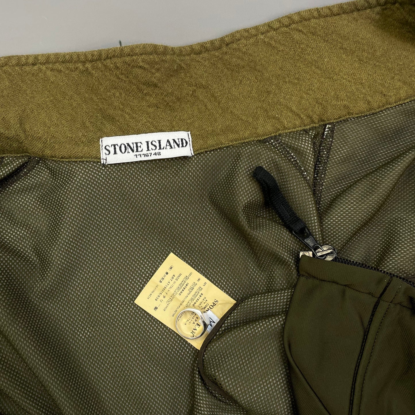 Stone Island Khaki AW07 Nylon Mesh-Lined Track Jacket