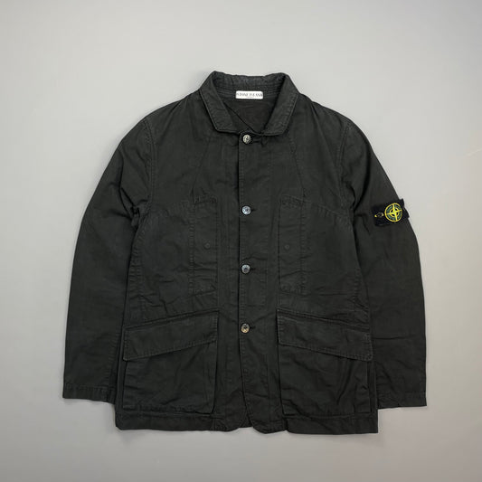 Stone Island Black SS07 Coated Cotton Canvas Button-Through Field Jacket