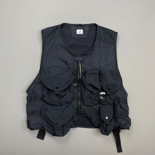 C.P. Company Navy 50 Fili Garment Dyed Tactical Utility Gilet Vest