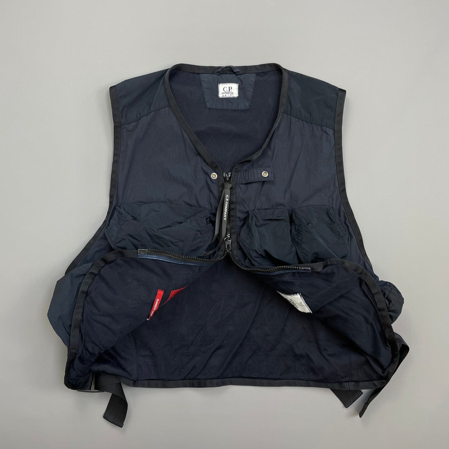 C.P. Company Navy 50 Fili Garment Dyed Tactical Utility Gilet Vest