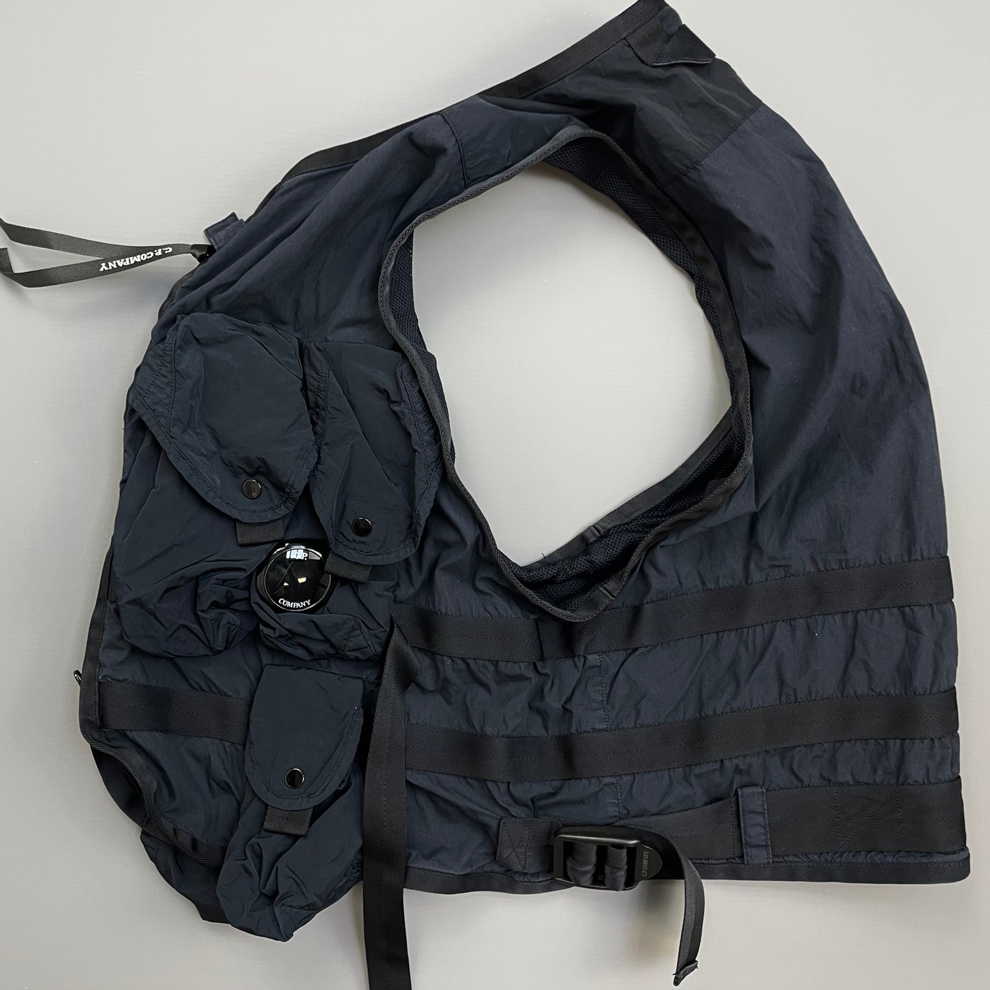 C.P. Company Navy 50 Fili Garment Dyed Tactical Utility Gilet Vest