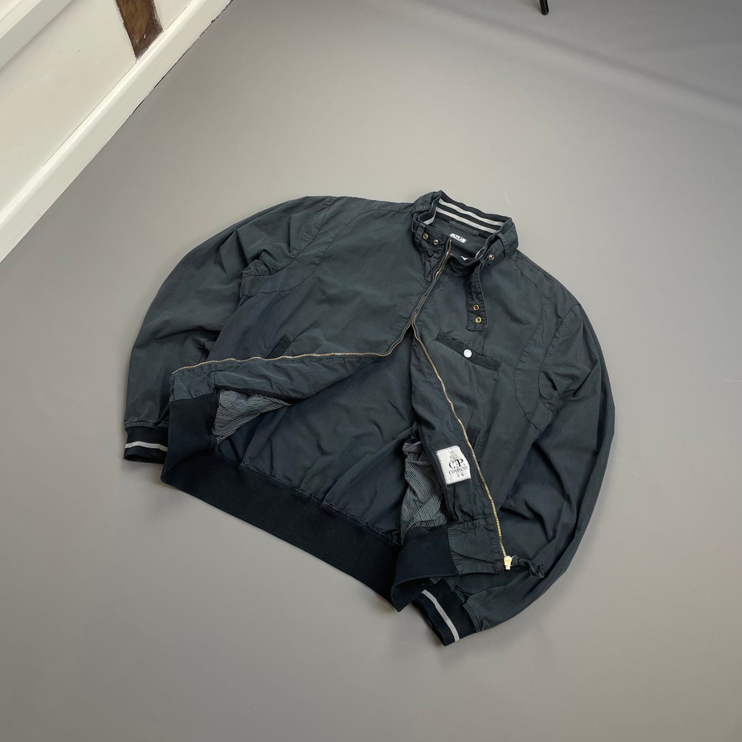 C.P. Company Blue SS06 Cotton Nylon Biker Bomber Jacket